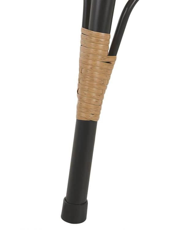 Kurve Stol Rattan Naturfarve Sort Jernben Beige Siddepuder Højt ryglæn Dupsko Boho Kokon Haveterrasse Stue