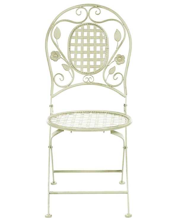 Sæt med 2 havestole grøn metal folde antikvitet til balkon terrasse UV resistent rust retro stil have altan