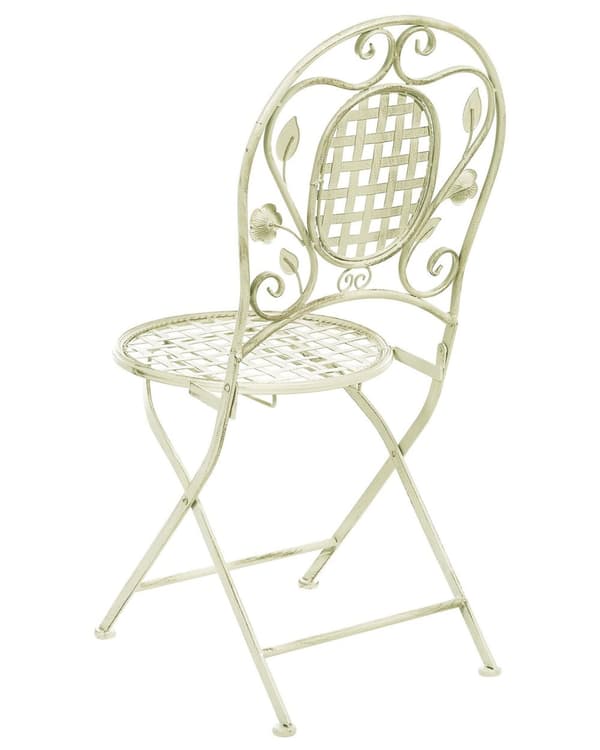Sæt med 2 havestole grøn metal folde antikvitet til balkon terrasse UV resistent rust retro stil have altan