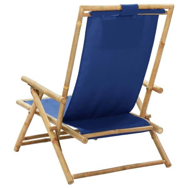 vidaXL Reclinerstol marinblå bambu och tyg