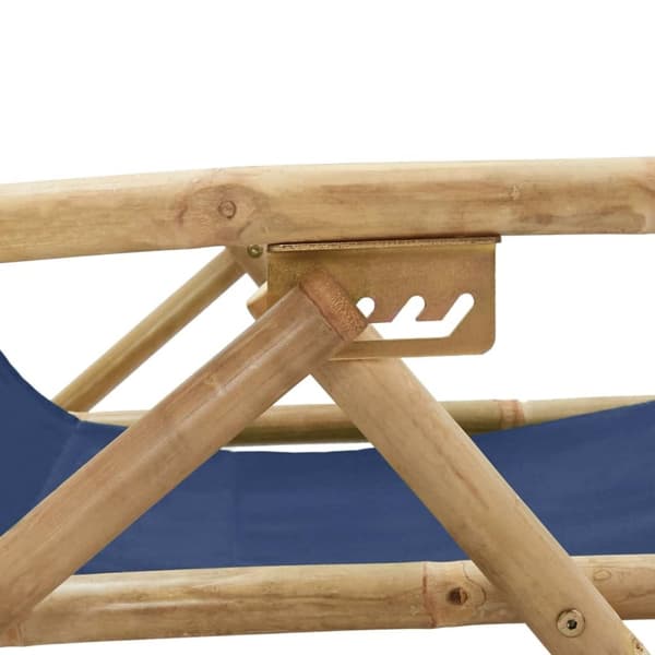 vidaXL Reclinerstol marinblå bambu och tyg