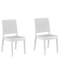 Miniatyrbild 1 av 8: Trädgård 2 st Matstol Vit Syntetiskt Material Stabelbar Minimalistisk
