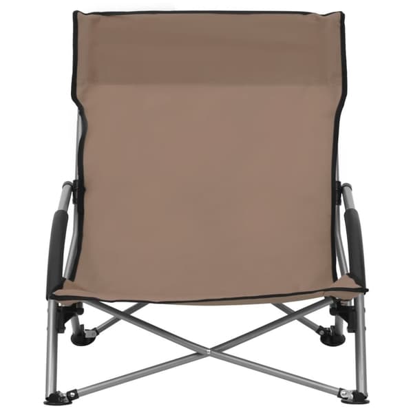 vidaXL Hopfällbara strandstolar 2 st taupe tyg