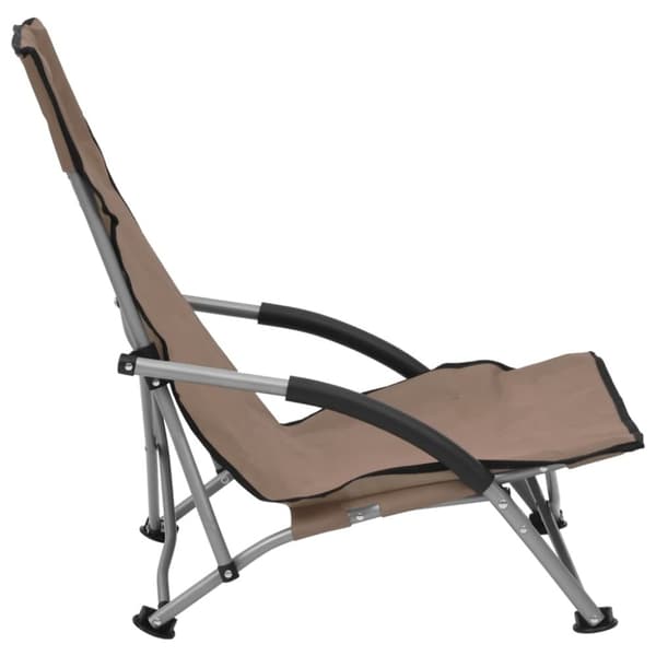 vidaXL Hopfällbara strandstolar 2 st taupe tyg