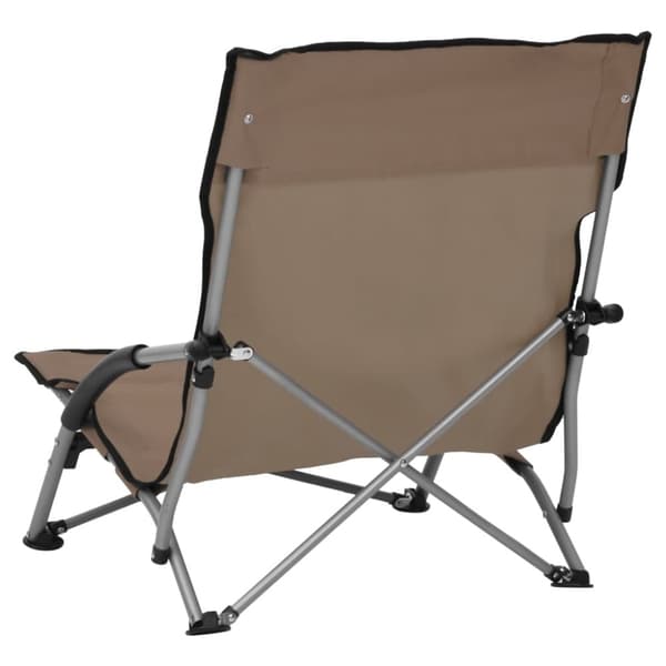 vidaXL Hopfällbara strandstolar 2 st taupe tyg
