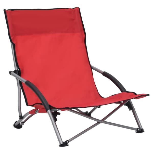 vidaXL foldbare strandstole 2 stk. stof rød