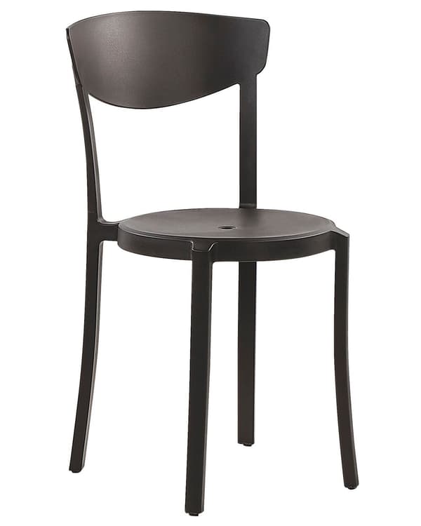 Tuoli musta 42 x 80 x 40 cm muovi pinottava 4 kpl säänkestävä sisälle ulos moderni