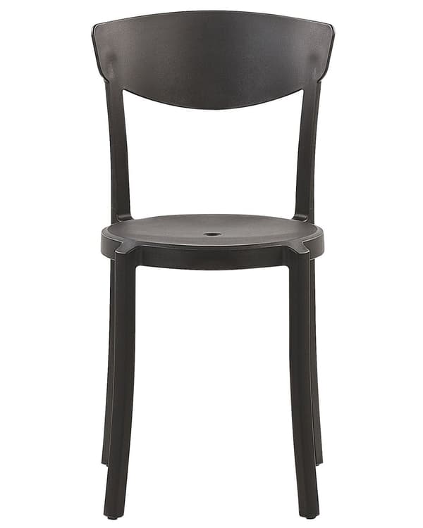 Tuoli musta 42 x 80 x 40 cm muovi pinottava 4 kpl säänkestävä sisälle ulos moderni
