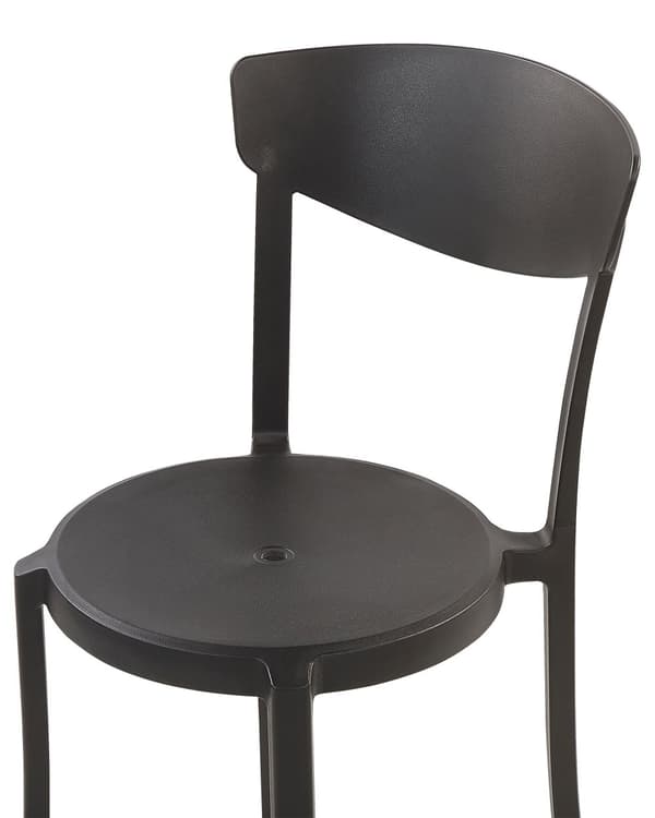 Tuoli musta 42 x 80 x 40 cm muovi pinottava 4 kpl säänkestävä sisälle ulos moderni