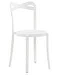 Miniatyrbillede 5 af 10: Plast Havestol Hvid Polypropylen Sæt 80x40 x 34 Letvægts Spisestuestol Stabelbar Indendørs Udendørs Retro Design Terrasse Altan Minimalistisk