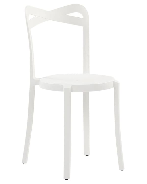 Plast Havestol Hvid Polypropylen Sæt 80x40 x 34 Letvægts Spisestuestol Stabelbar Indendørs Udendørs Retro Design Terrasse Altan Minimalistisk