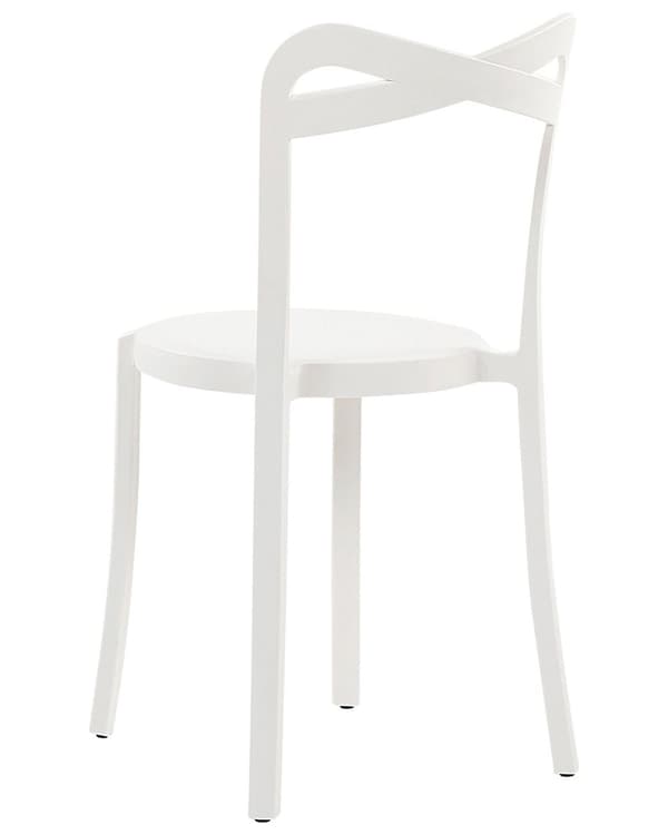 Plast Havestol Hvid Polypropylen Sæt 80x40 x 34 Letvægts Spisestuestol Stabelbar Indendørs Udendørs Retro Design Terrasse Altan Minimalistisk