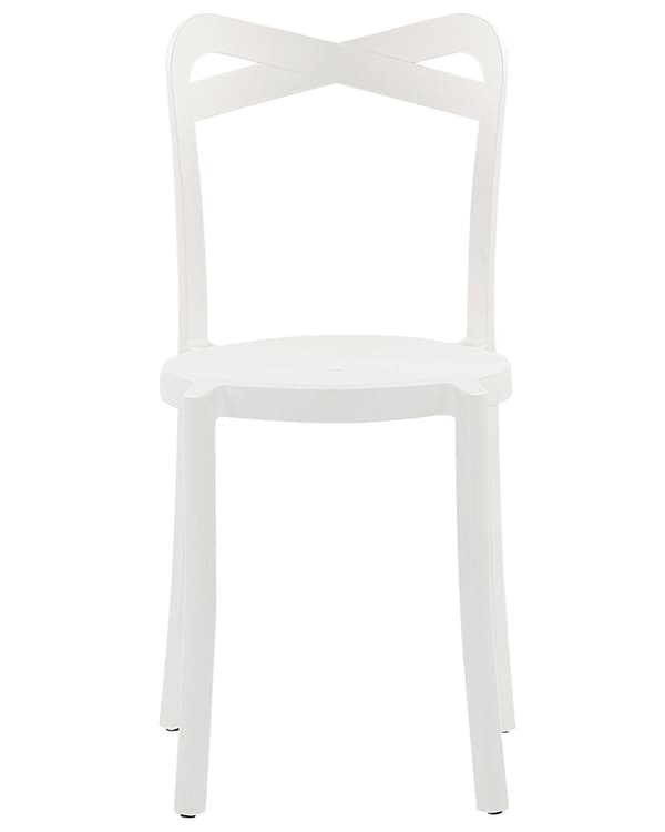 Plast Havestol Hvid Polypropylen Sæt 80x40 x 34 Letvægts Spisestuestol Stabelbar Indendørs Udendørs Retro Design Terrasse Altan Minimalistisk