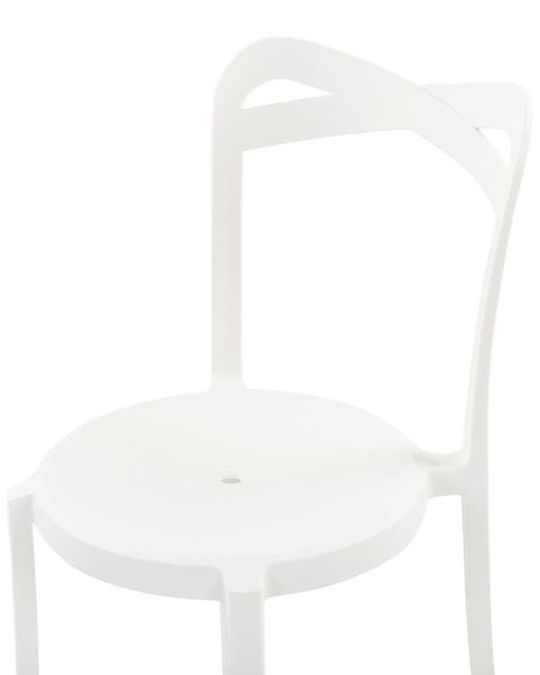 Plast Havestol Hvid Polypropylen Sæt 80x40 x 34 Letvægts Spisestuestol Stabelbar Indendørs Udendørs Retro Design Terrasse Altan Minimalistisk
