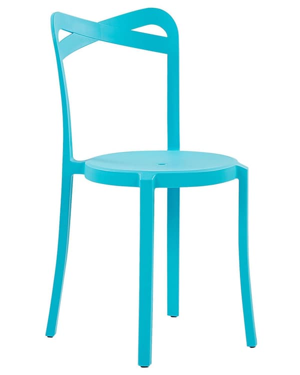 Plast Havestol Blå Polypropylen Sæt 80 x 40 x 34 Letvægts Spisestuestol Stabelbar Indendørs Udendørs Retro Design Terrasse Altan Minimalistisk