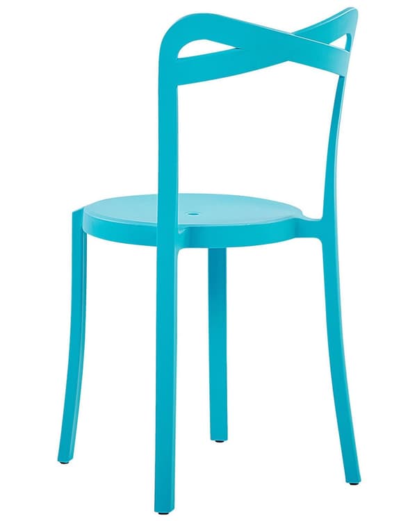 Plast Havestol Blå Polypropylen Sæt 80 x 40 x 34 Letvægts Spisestuestol Stabelbar Indendørs Udendørs Retro Design Terrasse Altan Minimalistisk