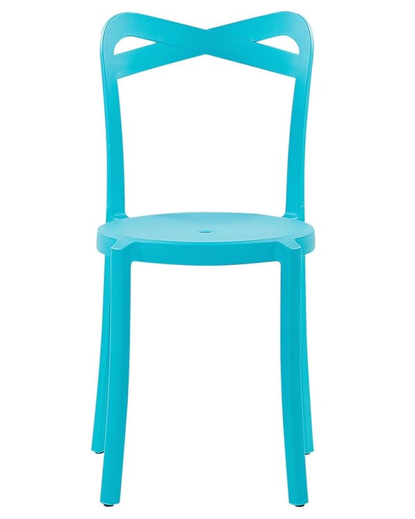 Plast Havestol Blå Polypropylen Sæt 80 x 40 x 34 Letvægts Spisestuestol Stabelbar Indendørs Udendørs Retro Design Terrasse Altan Minimalistisk