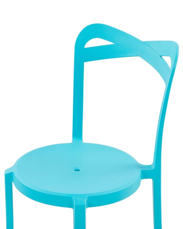 Plast Havestol Blå Polypropylen Sæt 80 x 40 x 34 Letvægts Spisestuestol Stabelbar Indendørs Udendørs Retro Design Terrasse Altan Minimalistisk