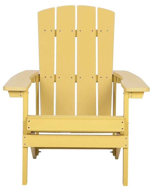 Dækstol Gul Plastik og Rustfrit Stål 88 x 88 x 75 cm Tilbehør Have Fodskammel til Altan Terrasse Indretning Skandinavisk Udendørs Retro Stil