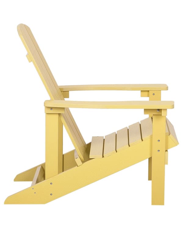 Dækstol Gul Plastik og Rustfrit Stål 88 x 88 x 75 cm Tilbehør Have Fodskammel til Altan Terrasse Indretning Skandinavisk Udendørs Retro Stil