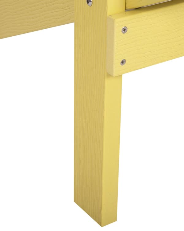 Dækstol Gul Plastik og Rustfrit Stål 88 x 88 x 75 cm Tilbehør Have Fodskammel til Altan Terrasse Indretning Skandinavisk Udendørs Retro Stil