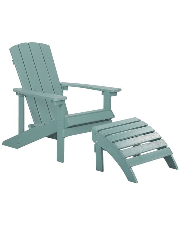 Dækstol Blå Plastik og Rustfrit Stål 88 x 88 x 75 cm Tilbehør Have Fodskammel til Altan Terrasse Indretning Skandinavisk Udendørs Retro Stil
