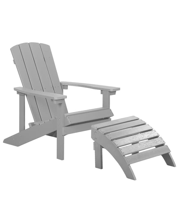 Dækstol Lysegrå Plastik Rustfrit Stål 88 x 88 x 75 cm Tilbehør Have Fodskammel til Altan Terrasse Indretning Skandinavisk Udendørs Retro Stil