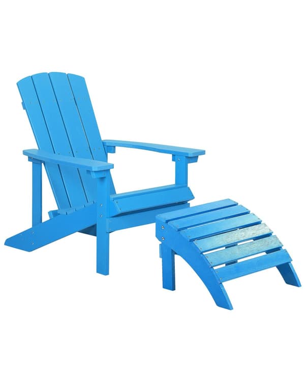 Dækstol Blå Plastik og Rustfrit Stål 88 x 88 x 75 cm Tilbehør Have Fodskammel til Altan Terrasse Indretning Skandinavisk Udendørs Retro Stil