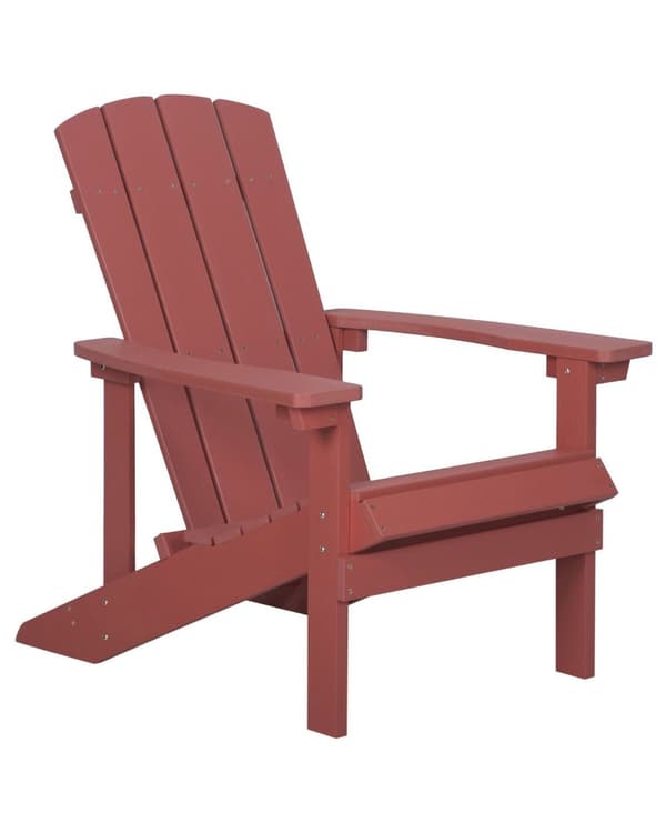 Dækstol Rød Plastik og Rustfrit Stål 88 x 88 x 75 cm Tilbehør Have Fodskammel til Altan Terrasse Indretning Skandinavisk Udendørs Retro Stil
