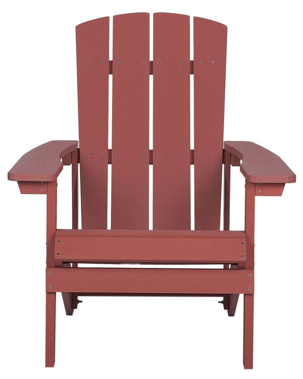 Dækstol Rød Plastik og Rustfrit Stål 88 x 88 x 75 cm Tilbehør Have Fodskammel til Altan Terrasse Indretning Skandinavisk Udendørs Retro Stil