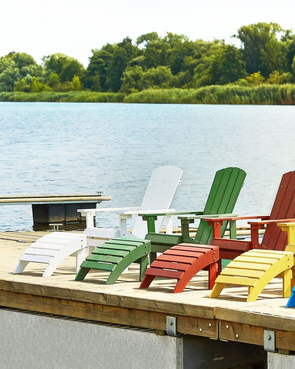 Dækstol Hvid Plastik og Rustfrit Stål 88 x 88 x 75 cm Tilbehør Have Fodskammel til Altan Terrasse Indretning Skandinavisk Udendørs Retro Stil