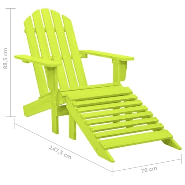 vidaXL Adirondack hagestol med ottoman heltre gran grønn