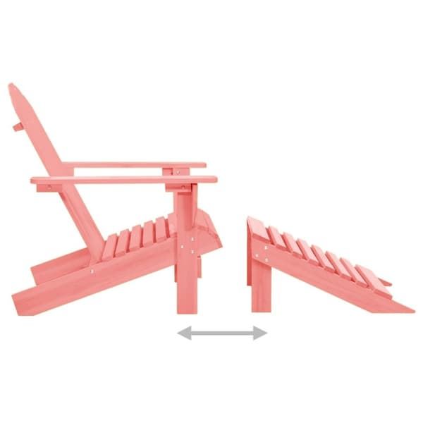 vidaXL Adirondack hagestol med ottoman heltre gran rosa