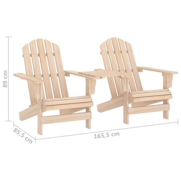 vidaXL Adirondack hagestoler med tebord heltre gran