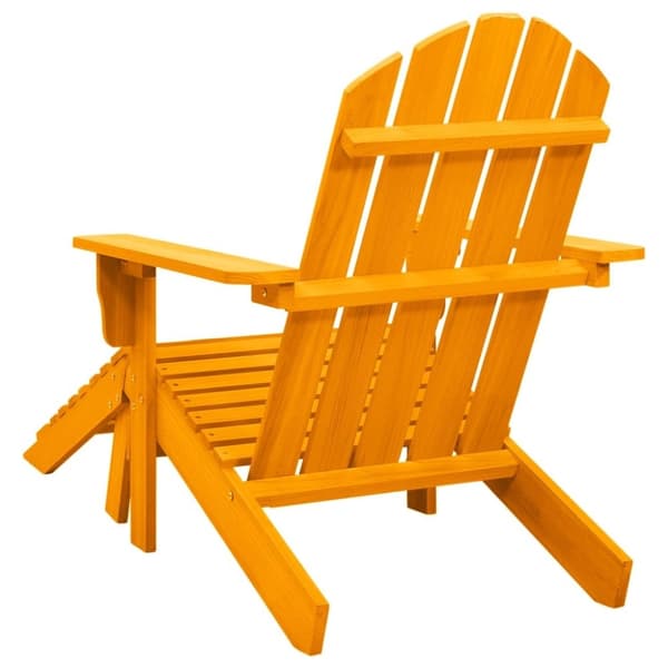 vidaXL Adirondack-havestol med fodstøtte massivt grantræ orange