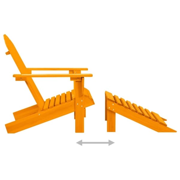 vidaXL Adirondack-havestol med fodstøtte massivt grantræ orange