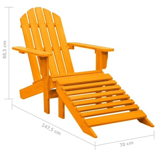 vidaXL Adirondack-havestol med fodstøtte massivt grantræ orange