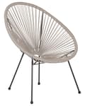 Miniatyrbillede 6 af 10: Havestole Lysegrå Rattan Sort Pulverlakerede Stålben sæt 70 x 90 cm Udendørs Altan Stabelbar Lounge med Dupper Retro Rund Flet Moderne Design