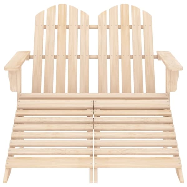 vidaXL Adirondack hagestol og ottoman 2-seters heltre gran