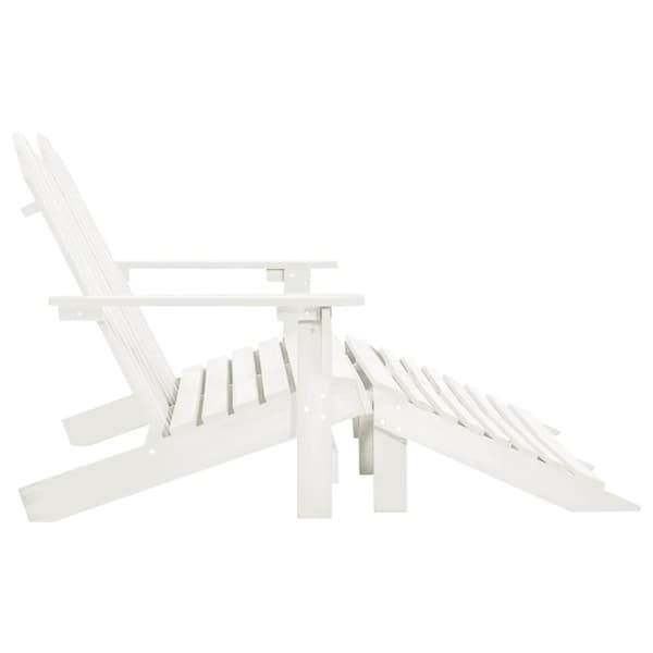 vidaXL Adirondack hagestol og ottoman 2-seters heltre gran hvit