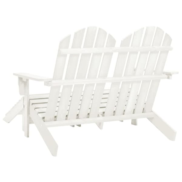 vidaXL Adirondack hagestol og ottoman 2-seters heltre gran hvit