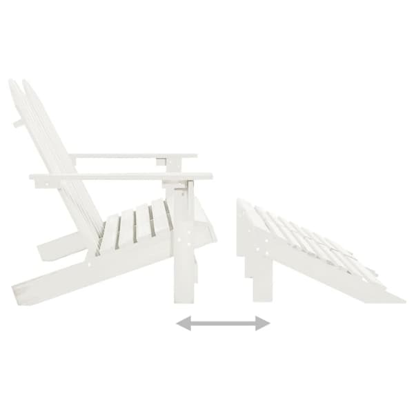 vidaXL Adirondack hagestol og ottoman 2-seters heltre gran hvit