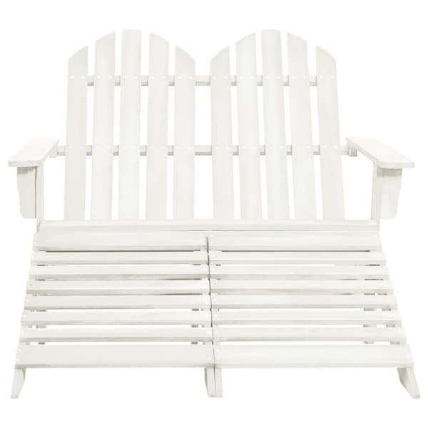 vidaXL Adirondack hagestol og ottoman 2-seters heltre gran hvit
