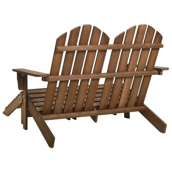 vidaXL Adirondack hagestol og ottoman 2-seters heltre gran brun