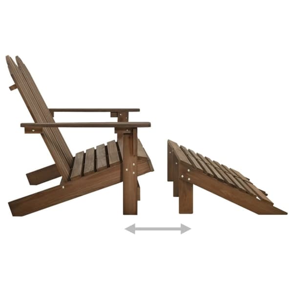 vidaXL Adirondack hagestol og ottoman 2-seters heltre gran brun
