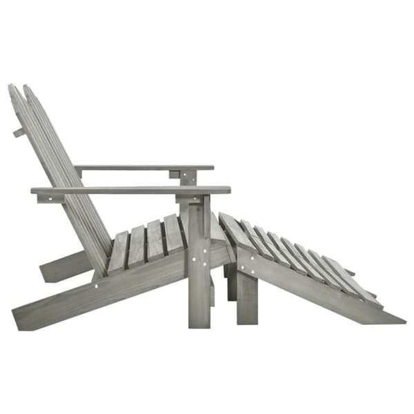 vidaXL Adirondack hagestol og ottoman 2-seters heltre gran grå