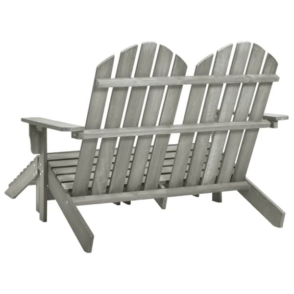 vidaXL Adirondack hagestol og ottoman 2-seters heltre gran grå