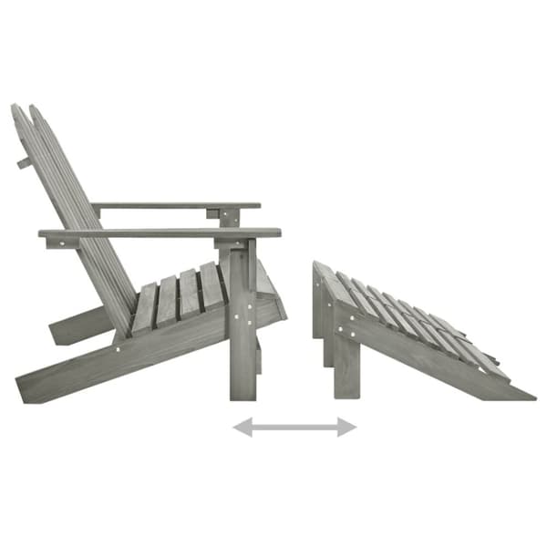 vidaXL Adirondack hagestol og ottoman 2-seters heltre gran grå