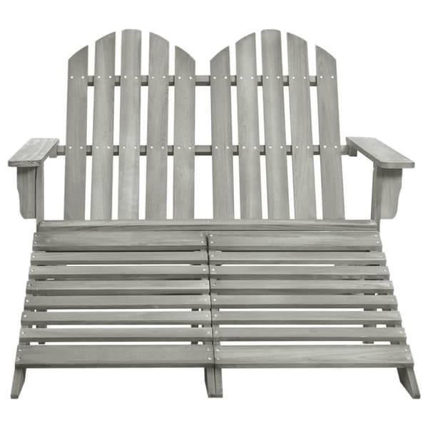 vidaXL Adirondack hagestol og ottoman 2-seters heltre gran grå