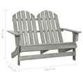 Miniatyrbilde 6 av 6: vidaXL Adirondack hagestol 2-seters heltre gran grå